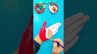 Christmas painting on hand / അമ്പോ 😱 ഈ ഐഡിയ കൊള്ളാല്ലോ😳 Final look 🤫🔥 #shorts #trending #viral #di