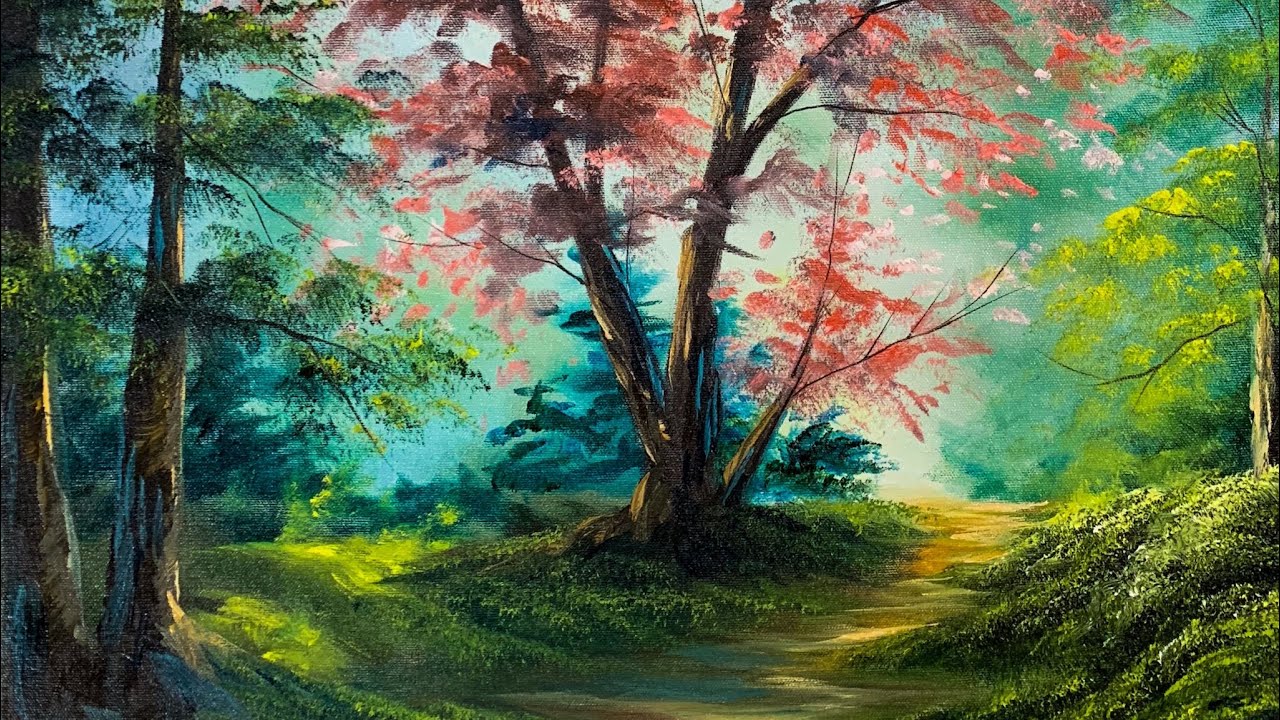 Free Lesson | Landscape Painting Tutorial | Magical Forest Oil Painting ...