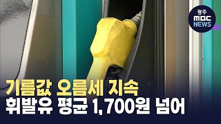 기름값 오름세 지속..휘발유 평균 1,700원 넘어