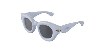 Inflated round light blue sunglasses LOEWE 3D animation