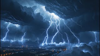 Treat Insomnia with Powerful Thunder, Hurricane, Heavy Rainfall & Howling Wind at Night🌙