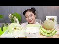 mukbang 메론 신메뉴 왕창 모아 먹방🍈💚 뚜레쥬르 메론빵 설빙 메론빙수 생메론 메로나 등 melon real sound eating show