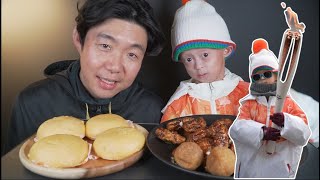 [욘니와 아빠의 먹방] BHC 치즈볼과 맛초킹 순살 | 삼립 피자호빵 | 욘니의 성화봉송 이야기 2018 평창 패럴림픽🔥 | Eatingshow | Mukbang \u0026 Talk |