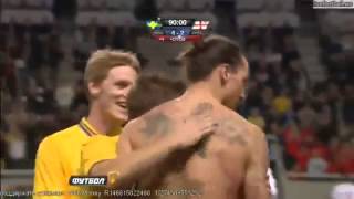 AMAZING GOAL - Zlatan Ibrahimovic Overhead kick goal - England 2 - 4 Sweden  - 14/11/2012