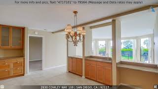 Priced at $799,000 - 2930 Cowley Way 108, San Diego, CA 92117