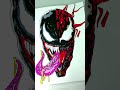 Drawing Venom and Carnage With Posca Markers! #shorts