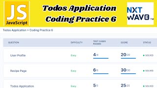 Todos Application | Coding Practice 6 Answers | JavaScript | NxtWave | CCBP 4.0