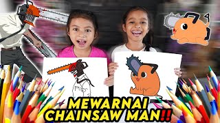 TANTANGAN MEWARNAI KARAKTER CHAINSAW MAN DAN POCHITA!! KOK JADI SEREEM YA..