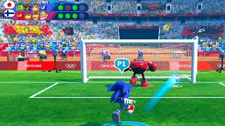 Mario and Sonic at the Olympic Games 2020 Football Amy vs Sliver and Knucles vs Vector