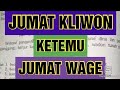 WETON JODOH JUMAT KLIWON DAN JUMAT WAGE||PRIMBON