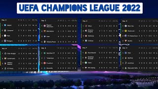 FIXTURES UEFA CHAMPIONS LEAGUE 2022/23 MATCH3 • STANDINGS TABLE UEFA CHAMPIONS LEAGUE 2022