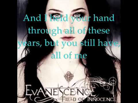 Evanescence- My Immortal Lyrics - YouTube