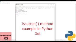 Python- issubset( ) method Example