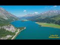 lake sils switzerland 4k drone footage