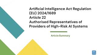 (EU) 2024/1689 Article 22 Summary