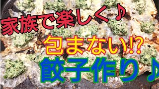 【３人育児主婦がファミリーで作る】包まない餃子【ホットプレート】