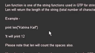 Len function in QTP