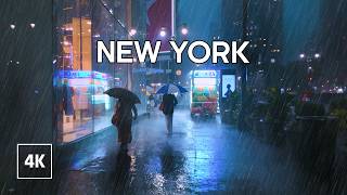 Severe Thunderstorm hits MANHATTAN ☔️ Walking in HEAVY RAIN in NEW YORK