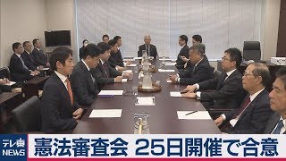 衆院憲法審査会 25日開催で合意