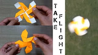Origami 4- sided spinner propeller EASY tutorial!