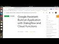 Google Assistant: Build an Application with Dialogflow and Cloud Functions | GSP174