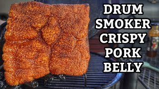 Crispy Pork Belly in a Drum Smoker