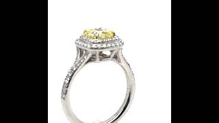 Tiffany \u0026 Co Platinum Yellow Diamond Engagement Ring 1.41ct