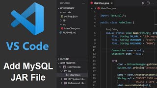 VSCode: Add MySQL JAR file to Java Project using Visual Studio Code