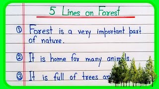 5 lines essay on Forest in English | Forest 5 lines | Short essay on forest