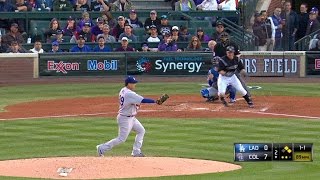 LAD@COL: Ryu snags Hanigan's line-drive comebacker