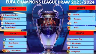 EUFA CHAMPIONS LEAGUE GROUP STAGE DRAW 2023/2024