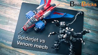 Lego Marvel Venom mech VS Spiderjet | Speed Build