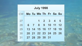 July 1998 Calendar