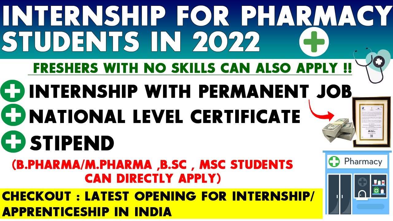 Internship For Pharmacy Students | National Level Pharmacy Certificate ...