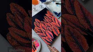 Orange trees painting / Leaf painting / Forest painting / Botanical painting / Acrylic painting