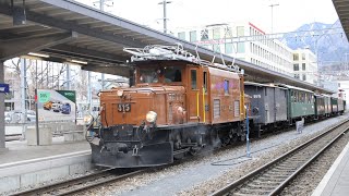 RhB Historic, Nikolausfahrt mit Krokodil Ge 6/6 I Nr. 415 plus Betriebsalltag in Chur, 07.12.2024