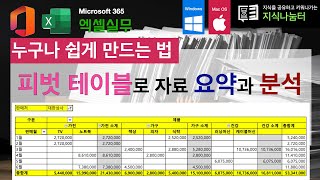 누구나 엑셀(EXCEL)에서 피벗 테이블을 작성 할 수 있어요(맥북 엑셀 가능)