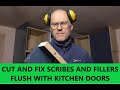 How to cut and fit scribes and fillers flush with kitchen cabinet doors