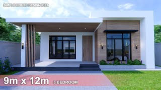 Simple House | House design idea |  9m x 12m (108sqm) | 3Bedroom