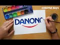 how to draw the danone logo