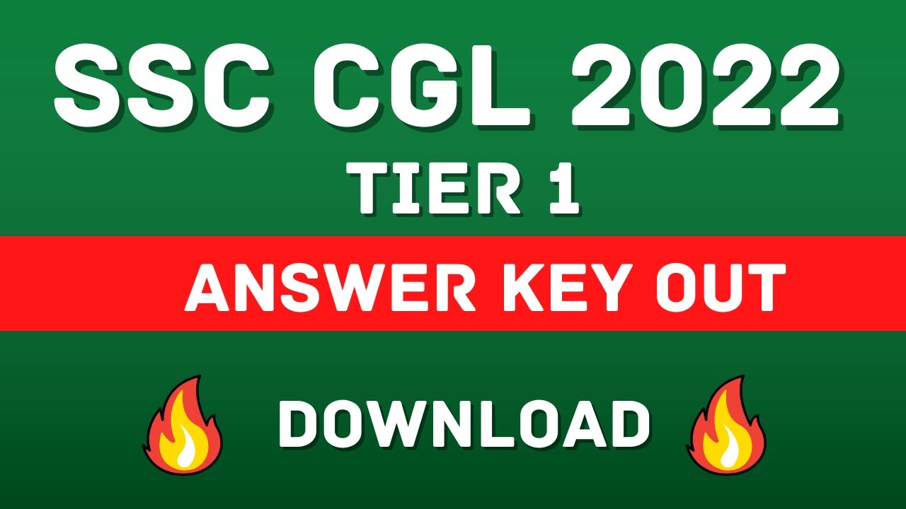 SSC CGL 2022 Tier 1 Answer Key Out - YouTube