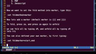 Vim Tutorial - Code Folding (Marker Method)