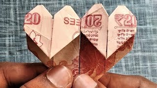 TRIPLE HEART with 20 Rupees |❤️❤️❤️| #SuryaOrigami