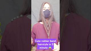 Cute rubber band hairstyle #shorts #hairstyle #rubberbandhairstyle #viralvideo #like #subscribe