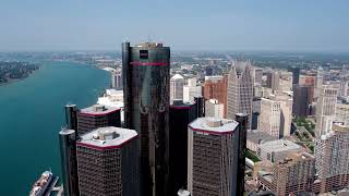 Detroit City 4k, USA, Michigan Detroit 4k, Drone Footage From Above, A Travel Tour UHD