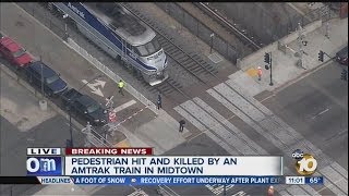 Pedestrian struck and killed by Amtrak train in downtown San Diego