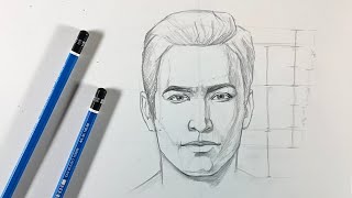 How to draw face for beginners (Loomis Head Method)