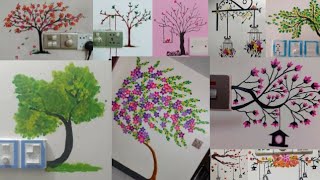 wall painting design. wall art tree design ideas. wall decoration painting design for bedroom.