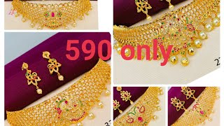 cz, 1gram gold, mate, choker with low price  9885273721