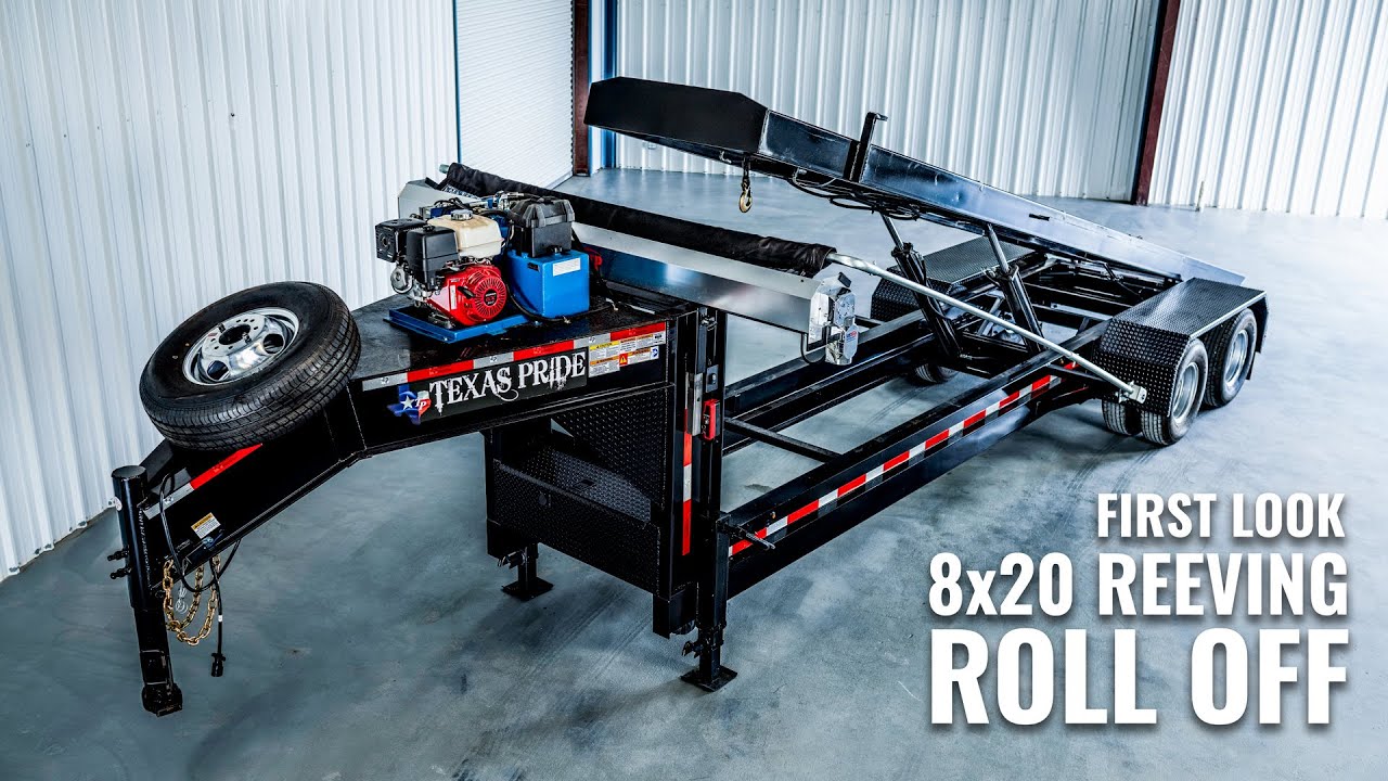 First Look: 8x20 Reeving Roll Off Trailer | Texas Pride Trailers - YouTube